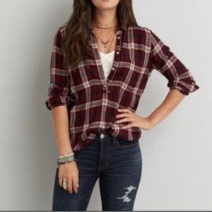 American Eagle Boyfriend Fit Super Soft Flannel XS